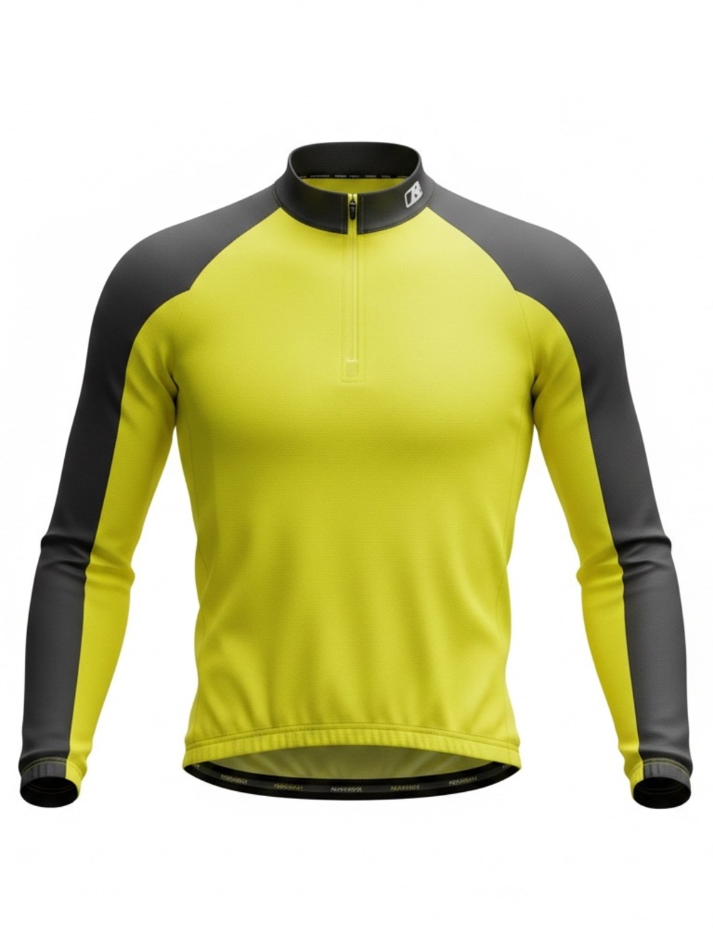 Nishiki Yellow Medium Long Sleeve Polyester 1/4 Zip Cycling Shirt T12